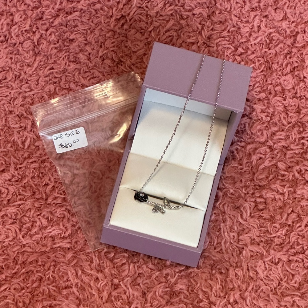 NWT - Rose Necklace with Charm